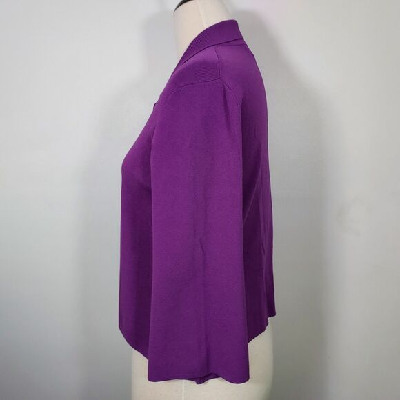Kenar Cardigan Jacket Snap Front Stretch Purple 3/4 Sleeve Womens Size Medium - Picture 5 of 13